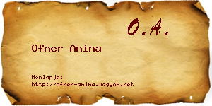 Ofner Anina névjegykártya